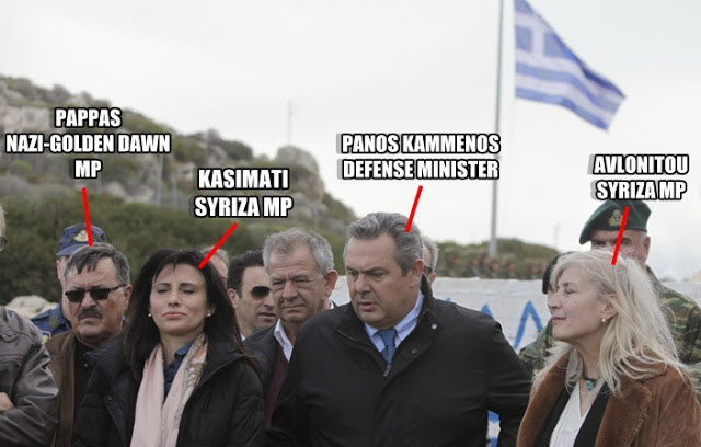 Syriza bunu da yaptı: Faşist Altın Şafak'la birlikte 'milli şov'