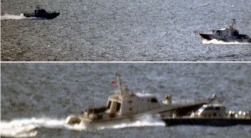 Türk ve Yunan botları burun buruna geldi