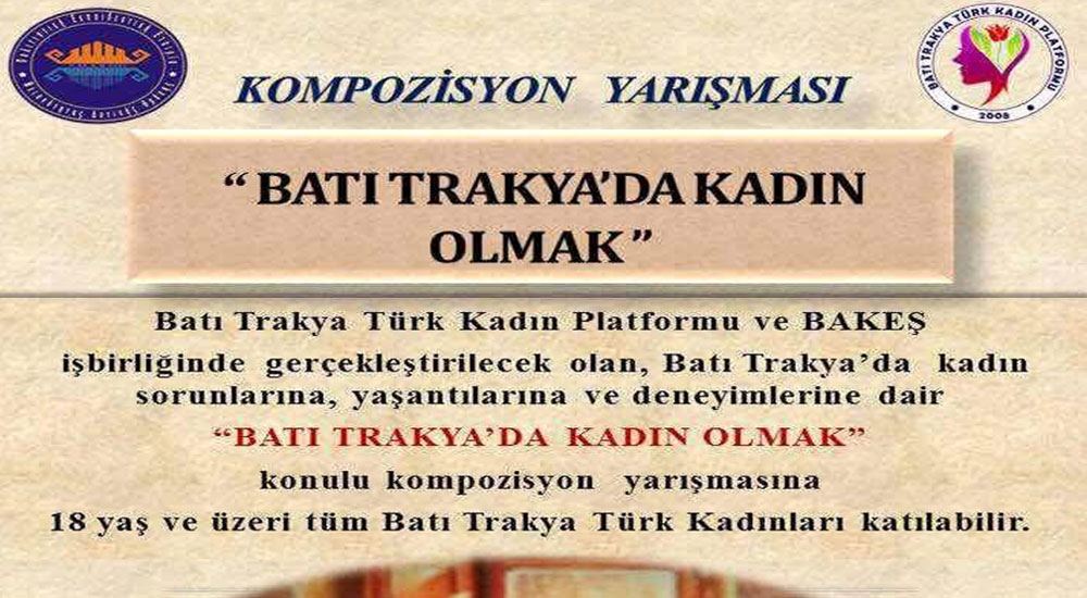 Bakeş ve Kadın Platformundan KOMPOZİSYON YARIŞMASI