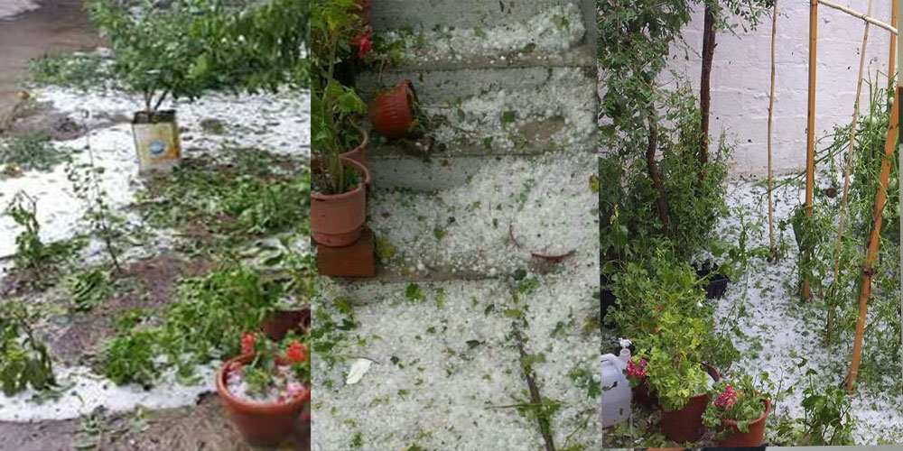 Maronya bölgesinde bazı köylere dolu yağdı