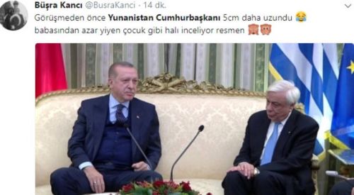 Pavlopulos'un Erdoğan'ın karşısındaki oturuşu alay konusu oldu