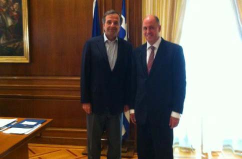 Başbakan Samaras, T.C. Atina Büyükelçisi Kerim Uras'la görüştü