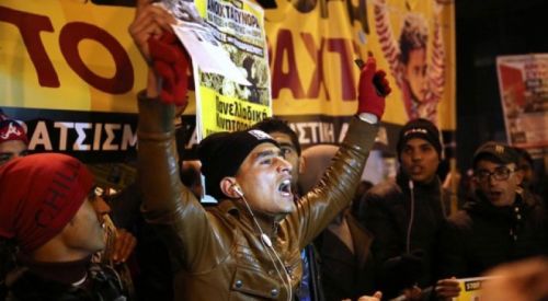 Atina'da "Dünya Göçmenler Günü" protestosu