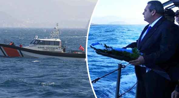 Savunma Bakanı Kammenos, Kardak Kayalıkları'na çelenk bırakamadı