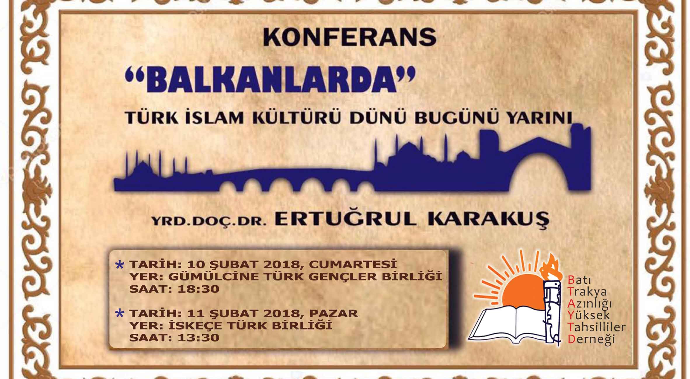 Batı Trakya'da “Balkanlar’da Türk-İslam Kültürü” konferansı